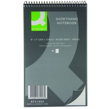 Q-Connect Feint Ruled Shorthand Notebook 160 Pages 203x127mm (Pack of 20) KF31003
