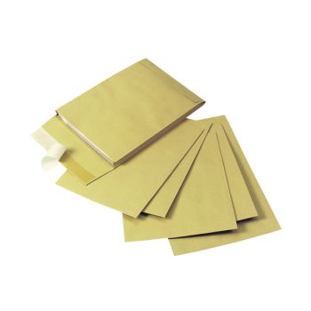 Q-Connect Envelope Gusset 305x254x25mm Peel and Seal 120gsm  Manilla (Pack of 100) KF3526