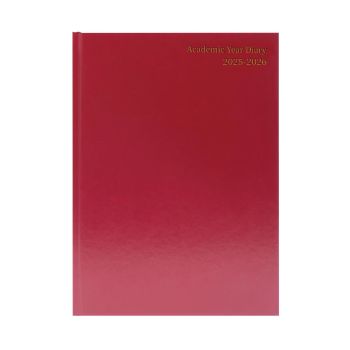 5 Star Academic Diary Week To View A5 Burgundy 2025-2026 KF3A5ABG25