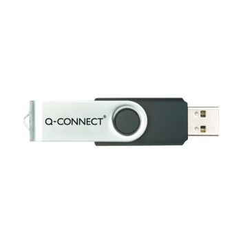Q-Connect Silver/Black USB 2.0 Swivel 4Gb Flash Drive KF41511