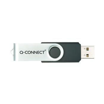 Q-Connect Silver/Black USB 2.0 Swivel 8Gb Flash Drive KF41512
