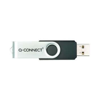Q-Connect Silver/Black USB 2.0 Swivel 16Gb Flash Drive KF41513