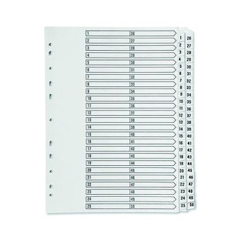 Q-Connect 1-50 Index Multi-Punched Reinforced Board Clear Tab A4 White KF97057