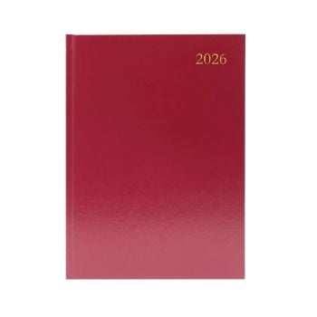 5 Star Desk Diary Day Per Page Appointment A4 Burgundy 2026 KFA41ABG26
