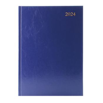 Desk Diary Day Per Page Appointment A4 Blue 2024 KFA41ABU24