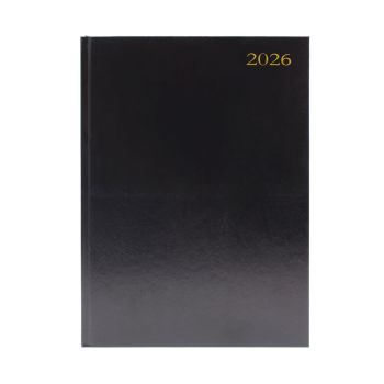 5 Star Desk Diary Day Per Page A4 Black 2026 KFA41BK26