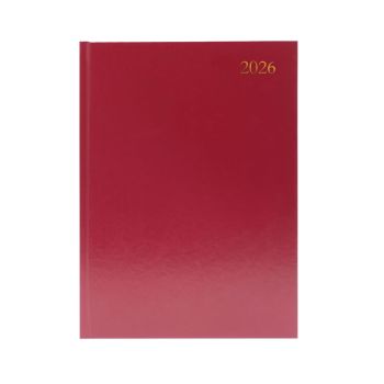 5 Star Desk Diary 2 Day Per Page A4 Burgundy 2026 KFA42BG26