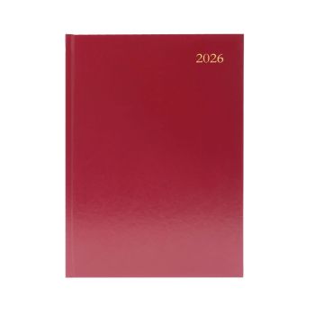 5 Star Desk Diary 2 Day Per Page A5 Burgundy 2026 KFA52BG26