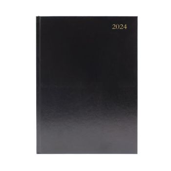 Desk Diary 2 Days Per Page A5 Black 2024 KFA52BK24