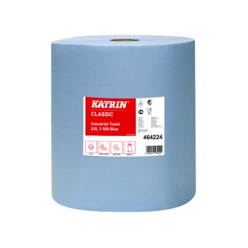 Katrin Classic Industrial Hand Towel Roll 3-Ply Blue 500 Sheets (Pack of 2) 464224