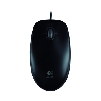 Logitech B100 Optical Mouse USB Black (800dpi sensitivity ensures accurant control) 910-003357
