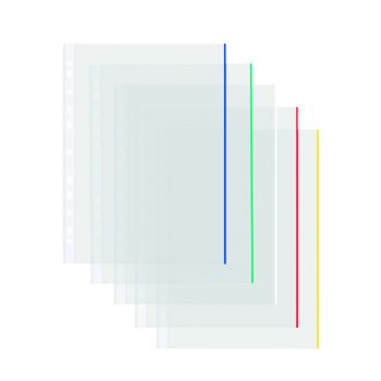 Coloured Edge Punched Pockets A4 (Pack of 100) 9410410