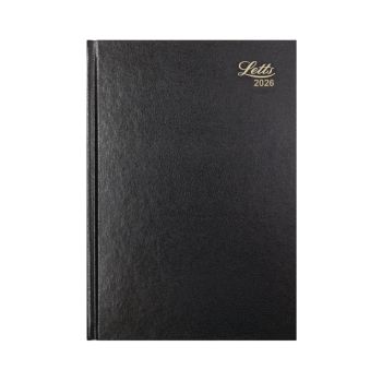 Letts Desk Diary Day Per Page A4 Black 2026 26-T11ZBK