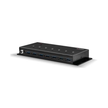 Lindy 7 Port USB 3.0 Metal Hub Black 43128