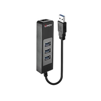 Lindy USB 3.0 Hub and Gigabit Ethernet Converter 43176