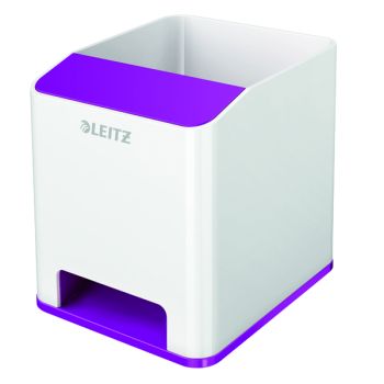 Leitz WOW Sound Pen Holder Dual Colour White/Purple 53631062