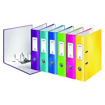 Leitz Wow 180 Lever Arch File 80mm A4 Assorted (Pack of 10) 10051099