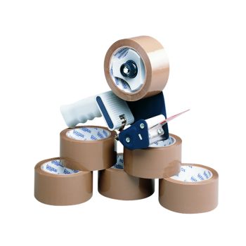 Tape Dispenser With 6 Rolls Polypropylene Tape 50mmx66m (Pack of 6) 9761Bdp01