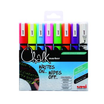 Uni-Ball UniChalk Chalk Marker Medium Assorted (Pack of 8) 153494341