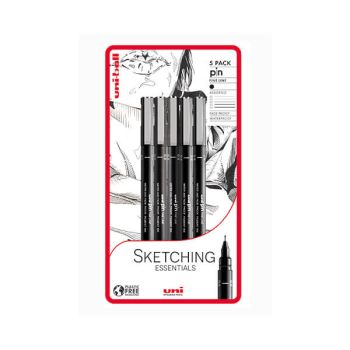 Uni-Ball PIN Sketching Essentials x5 Pens Blister PFP Black 238212794