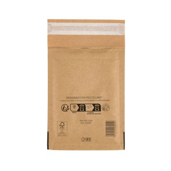 Sealed Air Bubble Lined Postal Bag Gold A000 110x160mm (Pack of 100) 103027400