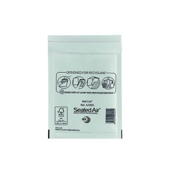 Mail Lite Bubble Lined Postal Bag Size A/000 110x160mm White (Pack of 100) MLW A/000 - DISCONTINUED