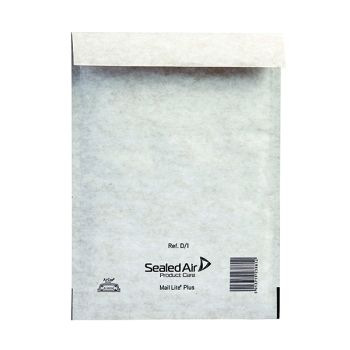 Mail Lite Plus Bubble Lined Postal Bag Size D/1 180x260mm Oyster White (Pack of 100) MLPD/1