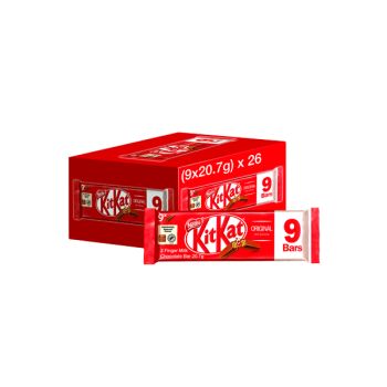 Nestle Milk Chocolate 2 Finger Kitkats (Pack of 9) 12339411