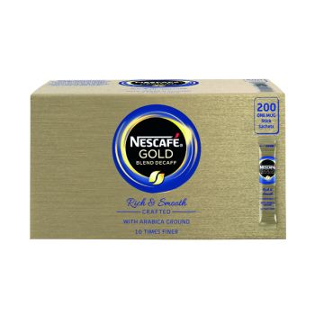 Nescafe Gold Blend Decaffeinated One Cup Sticks Coffee Sachets (Pack of 200) 12130482