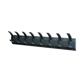 Acorn Wall Mounted Coat Rack with 8 Hooks 830x57x1200mm Black NW620582