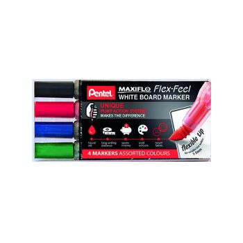 Pentel Maxiflo Whiteboard Marker (Pack of 4) YMWL5SBF/4-M