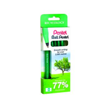 Pentel Ball Rollerball Pens 2x Blue 2x Black (Pack of 4) YR50/RCY/4M