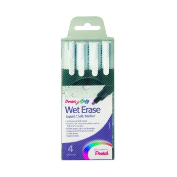 Pentel Liquid Chalk Marker White (Pack of 4) SMW26/4