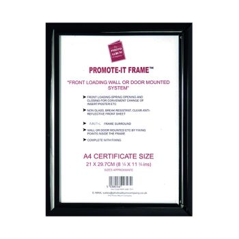 Hampton Frames Promote It Frame A4 Black PAPFA4B-Black