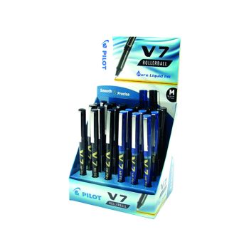 Pilot V7 Hi-Tecpoint Rollerball Display Black (Pack of 24) 101502400