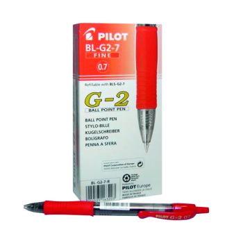 Pilot G207 Gel Ink Retractable Rollerball Pen Red (Pack of 12) G2RED
