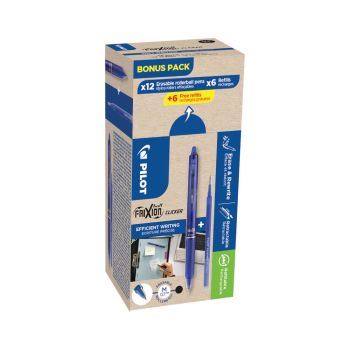 Pilot FriXion Ball Clicker Rollerball Pen/Refill Blu Pack 24 WLT435846