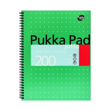 Pukka Pad Ruled Wirebound Metallic Jotta Notebook 200 Pages A4 (Pack of 3) JM018