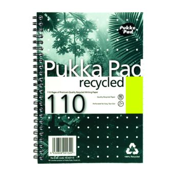 Pukka Pad Recycled Ruled Wirebound Notebook 110 Pages A5 (Pack of 3) RCA5110