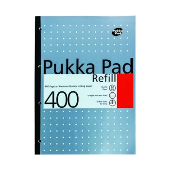Pukka Pad Ruled Metallic Four-Hole Refill Pad Side Bound 400 Pages A4 (Pack of 5) REF400
