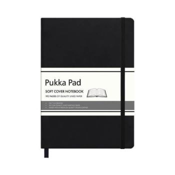 Pukka Pad Soft Cover Notebook A5 192 Pages Black (Pack of 3) 6981-SGN