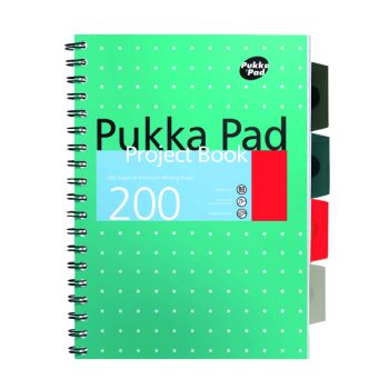 Pukka Pad Metallic Cover Wirebound Project Book A4+ (Pack of 3) 8521-MET
