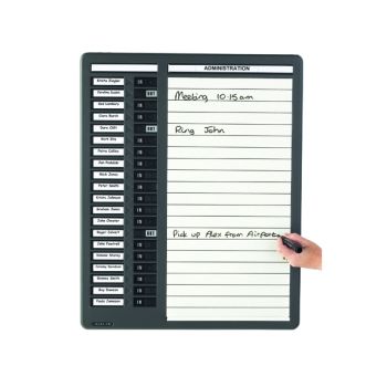 Indesign 20 Names In/Out and Drywipe Board Grey WPITDW20