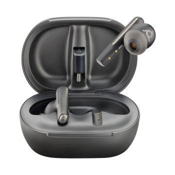 Poly Voyager Free 60+ UC Carbon Black Earbuds +BT700 USB-C Adapter +Touchscreen Charge Case 7Y8G4AA