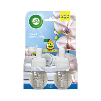 Air Wick Plug-In Refill Air Freshener Linen and White Orchid (Pack of 2) 3308127