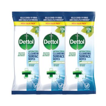 Dettol Antibacterial Cleansing Wipes Pack of 126 3 For 2
