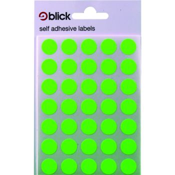 Blick Flourescent Labels in Bags Round 13mm Dia 140 Per Bag Green (Pack of 2800) RS004158