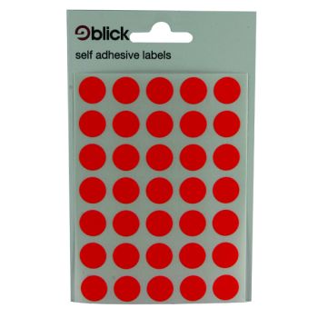 Blick Coloured Labels in Bags Round 13mm Dia 140 Per Bag Red (Pack of 2800) RS004554