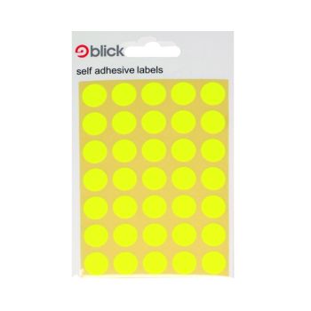 Blick Flourescent Labels in Bags Round 13mm Dia 140 Per Bag Yellow (Pack of 2800) RS004752