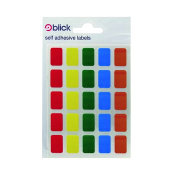Blick Coloured Labels in Bags 12x18mm 120 Per Bag Assorted (Pack of 2400) RS006251